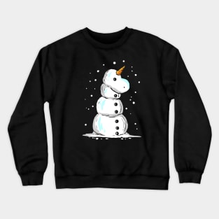 Unicorn Snowman For Christmas In July Crewneck Sweatshirt